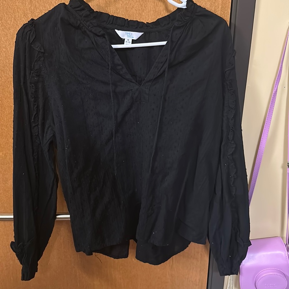 black blouse.